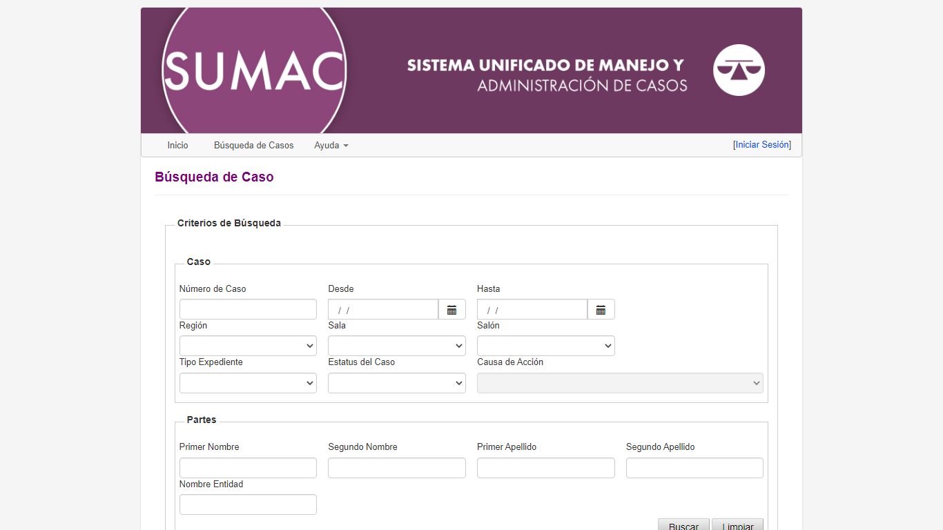 SUMAC Web - Poder Judicial